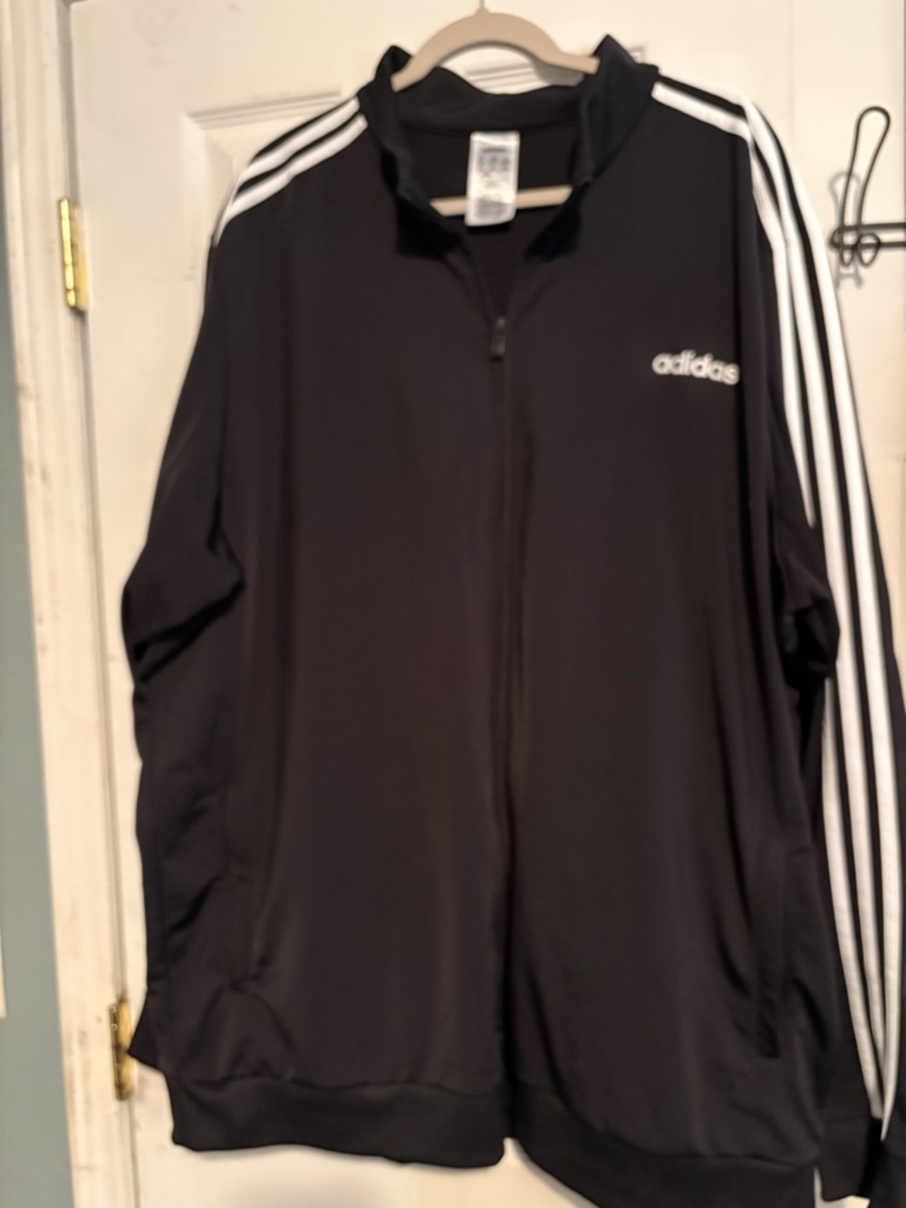 adidas Black Jacket with White Tag Detail